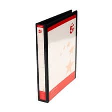 Image of 5 Star Office A4 Presentation Ring Binder Polypro 25mm 4D-Ring Black(Pack of 10)