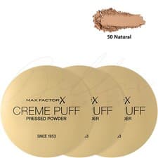 Image of MAX FACTOR Creme Puff Pressed Compact Face Powder - 50 Natural *PACK OF 3*