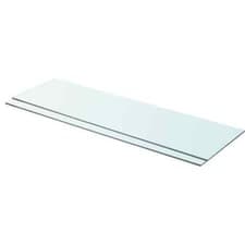 Image of Shelves 2 pcs Panel Glass Clear 90x25 cm vidaXL
