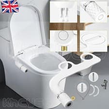 Image of Bidet Toilet Seat Attachment Self Cleaning Dual Nozzle Bathroom Water Spray UK