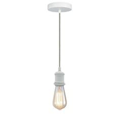 Image of Vintage Industrial Pendant Light E27 Bulb Holder Ceiling Rose Lamp Braided Cable