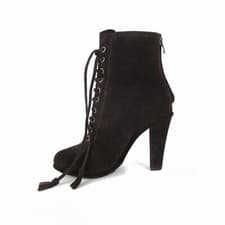 Image of STUNNING WOMENS ALL SAINTS GRIMSBY SUEDE LEATHER LACED UP BOOTS DARK CHOC BNWT