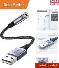 Image of High-Fidelity USB to 3.5mm Audio Converter - Ideal for Gaming & Streaming