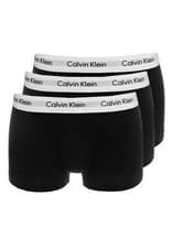 Image of Calvin Klein Men's Pack of 3 Low Rise Trunk Boxer Brief, Black with White Belt