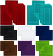 Image of 6X Bath Mat 100% Egyptian Cotton Terry Toweling Soft Quick Dry Floor Shower Mats