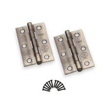Image of Butt Hinges Antique Brass 3 inch CE7 Fire Rated Ball Bearing Steel Door Hinges