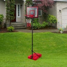 Image of Portable Basketball Hoop Set Height Adjustable Basketball Net Stand With 4 Balls