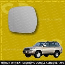Image of For Toyota Land Cruiser wing mirror glass 97-02 Left side with Wide Angle
