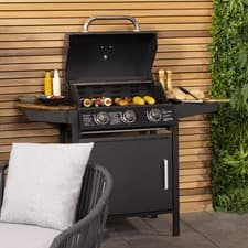 Image of Charles Bentley 3 Burner Gas BBQ - Black Powder Coating