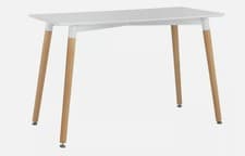 Image of CHARLIE SOLID BEECH 4 SEATER DINING TABLE - WHITE