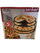 Image of Zenker Pizza Baking Set - 4 Easy-Clean Baking Trays - Foldable Stand