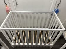 Image of Obaby Bantam Space Saver Cot and Foam Mattress White
