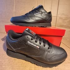 Image of Reebok Women's Trainers UK6.5 Classic Leather Lace up Casual Work Shoes in Black