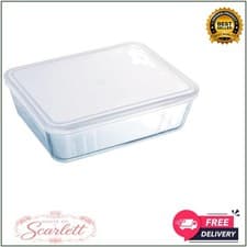 Image of Pyrex Rectangular Dish with Lid 0.8L Glass Plastic Freezer Microwave Safe