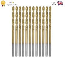 Image of 12pcs 2.3mm HSS Twist Drill Bits Titanium Coated Straight Shank ✅