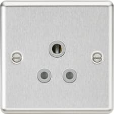 Image of Decorative Metal Rounded Edge Brushed Chrome Switches and Sockets Knightsbridge