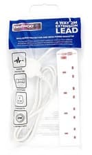 Image of Daewoo-2 Meter Surge Protected Extension Lead 4 Way / 6 Way- White