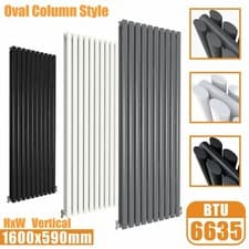 Image of Designer Oval Column Flat Panel Radiator Horizontal Vertical Central Heating Rad