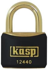 Image of 40Mm Brass Padlock With Black Plastic Coating & Double Bolted Locking Mechanism