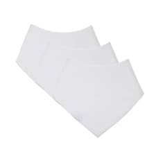 Image of Plain Bandana Bibs 3 Pack Bundle Feeding Baby Girls Boys Bibs 100% Cotton White