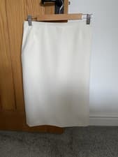Image of Precis Petite Jeff Banks Ivory Pencil Skirt Size 12 New without tags