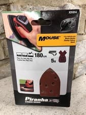 Image of 3 Pack 5PC Sanding Sheets Piranha Mouse Detail Fit Black and Decker Palm Sander