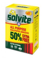 Image of Solvite All Purpose Wallpaper Paste Extra Strong Adhesive Easy Mix Wallpaper