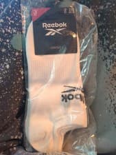 Image of Reebok Low Cut Socks 3-Pack White -lUK Size 6.5-8 (EU 40-42) New & Sealed