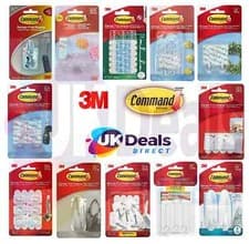Image of 3M COMMAND Strips Large Medium  Small For Damage Free Picture / Poster Hanging