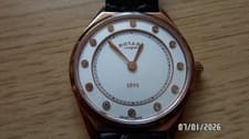 Image of ROTARY LS08003/02 SWISS ULTRA-SLIM ROSE GOLD S/STEEL LADIES QUARTZ WATCH