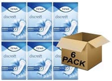 Image of Tena Discreet Extra Incontinence Pads 10 - Pack 6 (60 pads in total).