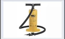 Image of High Peak Double Action Hand Pump Yellow Black Air Bed Camping Inflatable