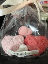 Image of Beautiful Heart Candles Set of 4 Handmade 100% Soy Wax