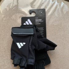 Image of Adidas Aeroready Essential Training Workout Gloves Size M Medium Black White