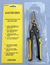 Image of RuiXiao Yellow Aviation Metal Cutting Tin Snips Straight Cut 250mm (10in)