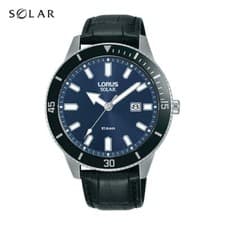 Image of Lorus Men's Solar Sports Leather Strap Watch RX317AX9