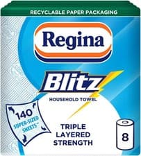 Image of Regina Blitz Household Towel, 8 Rolls, 560 Super-Sized Sheets, Triple 
