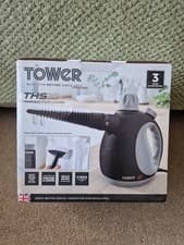 Image of Tower THS10 Handheld Steam Cleaner with Crevice Tool and Flexible Hose Brush