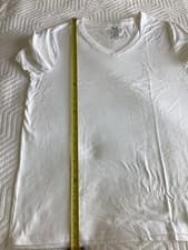 Image of Fruit of the Loom White V-Neck T-Shirt Women’s XL Crafted Comfort 100% Cotton