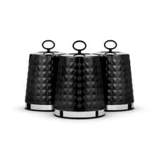 Image of Tower T826207BLK Solitaire 3 Piece Canister Set Black