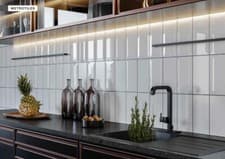 Image of Metro Bevelled White Ceramic Satin or High Gloss 10x20cm 1box 44 Tiles 0.88 sqm