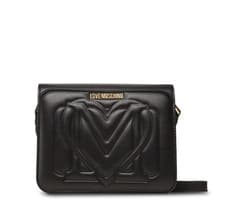 Image of New Love Moschino Black Shoulder Bag Across body Strap Logo Authentic