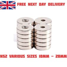 Image of N52 Magnets Countersunk Various 10-20mm Hobby DIY Industrial Strong Magnets
