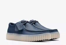 Image of Clarks Torhill Lo Men’s Navy Leather Moccasins Leather Shoes Uk Size 8 G EU 42.