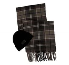 Image of Barbour International Sweeper Beanie And Scarf Gift Set MGS0092BK111 Black