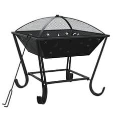 Image of Fire Pit Bowl Outdoor Fireplace Patio Heater with Poker XXL Steel vidaXL