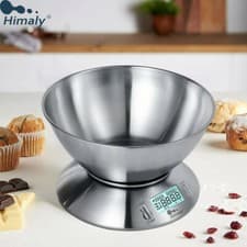 Image of 5kg Electronic Digital Kitchen Scale Weighing Food With Bowl Baking Cooking