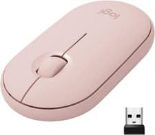 Image of Logitech Pebble M350 Wireless Bluetooth Silent Mouse unifying nano Rose