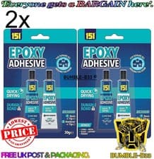 Image of 2 x Epoxy Adhesive Home Repair DIY Quick Drying Durable Bond Resin Hardener 30g