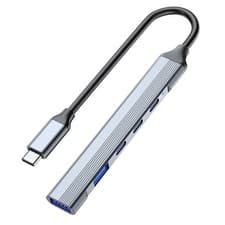 Image of 5 in 1 USB C Hub Adapter Dongle 2x Type C Data Ports 480Mbps PD 100W USB 3.0 PC